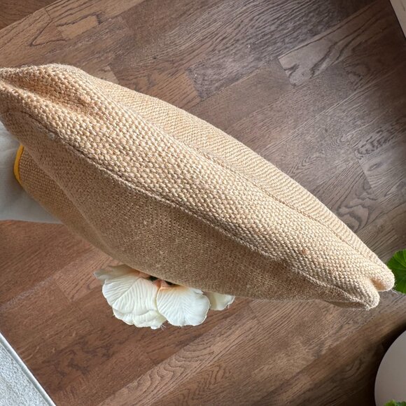 Vintage Miss Sixty Wicker Bag with Flowers & Yellow Trim - Picture 7 of 13